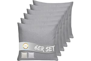 ‎INSPINOVIA INSPINOVIA Outdoor Cushion with Filling, Water-Repellent Decorative Cushion, Set of 2, 4 & 6, Garden Cushion, Lounge Cushion, 45 x 45 cm (Grey, Set of 6)