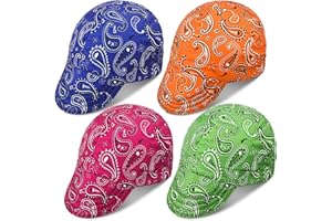 MEPASE 4 Pcs Welding Caps Welding Hats for Men Women Welder's Cap Flame Resistant Welding Helmet Liners Welding Accessories (Trendy Style)