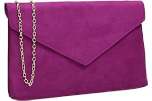 SwankySwans Rosa Faux Suede Slim Envelope Clutch Bag