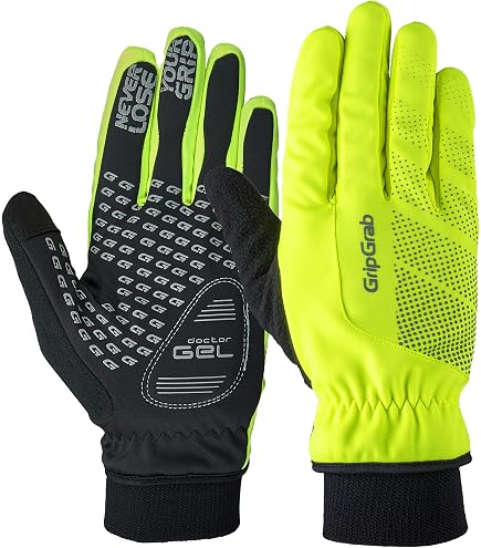 Roeckl Villach 2 Guanti Invernali Da Ciclismo Lunghi - Uomo, Nero/Giallo, Taglia 9 - Isolamento PrimaLoft Gold, Palmo Roeck-Grip, Touch Screen, Antivento Gore-Tex