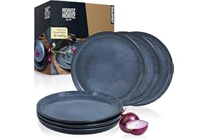 Moritz & Moritz 6-częściowy zestaw talerzy deserowych w kolorze niebieskim - talerze na ciasto dla 6 osób, porcelana nadaje się do mycia w zmywarce i używania w kuchence mikrofalowej