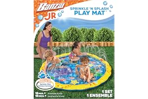 Banzai 14663 Sprinkle 'n' Splash Baby Play Mat Sprinkler Paddling Pool for Toddlers & Young Kids, Multi-Colour