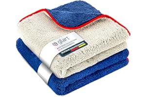Glart 472PP Mikrofasertücher Auto 2er Set 40x40 cm – Trockentücher & Poliertücher für Autopflege, Lack, Cockpit, Glas – kratzfrei, streifenfrei, fusselfrei, Mikrofaser für Innen- & Außenreinigung