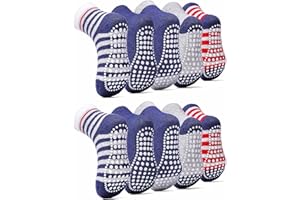 KOWAYI Chaussettes Antidérapantes Enfants Garçon Fille Bébé Basses Hautes Coton Socquettes Lot de 5