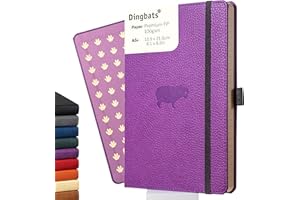 ‎DINGBATS* NOTEBOOKS Dingbats* - Tierwelt Notizbuch A5 Gepunktet - Hardcover aus veganem Leder für Arbeit, Reisen, Uni - mit elastischem Verschlussband.