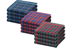 JEMIDI Fazzoletti Cotone Uomo 30x30 cm - Set 12x Fazzoletto da Taschino Uomo - Fazzoletti Naso Stoffa Bambini - Bandana Foulard Copri Capo Donna