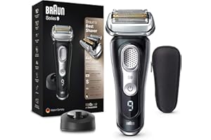 ‎BRAUN Braun Series 9 Premium Rasierer Herren mit 4+1 Scherkopf, Elektrorasierer & Trimmer für Präzision, Ladestation, Li-Ionen-Akku 60 min, Wet & Dry, 9340s, schwarz