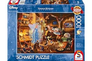 Schmidt Spiele 57526 Thomas Kinkade, Disney, Pinocchio de Geppetto, Puzzle 1000 pièces, Black, Taille Unique