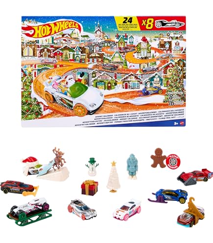 Hot Wheels Christmas Advent Calendar with 24 Surprises for