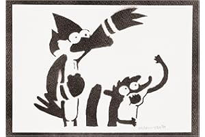 moreno-mata Historias Corrientes Autentico Graffiti Hecho a Mano Handmade Rigby y Mordecai Poster Series TV Cuadros Decoracion Salon Modernos Regalos Originales para Hombre y Mujer