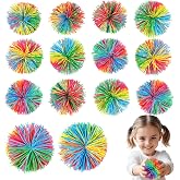 16 Pieces of Stress Ball, Rainbow Soft Balls Multicolor | Decompression Rubber Balls, Rainbow Fleece Sensory Soft Balls for K