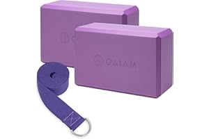 Gaiam Essentials Yoga Block 2 Pack & Yoga Strap Set