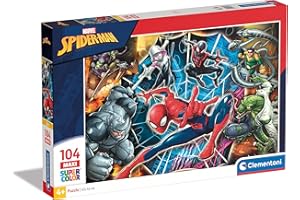 Clementoni- Spiderman Spider-Man Supercolor Puzzle, No Color, 104 Pezzi, 23716