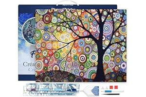 FIGURED'ART Figured’Art Diamond Painting Broderie Diamant 40x50cm Avec Cadre Toile Tendue Strass Perles Carrés - Arbre de Vie - Kit Complet Paysage 5D DIY Activité Manuelle Loisirs Créatifs Adultes