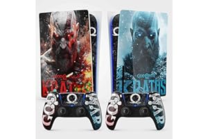 FFRAME PS5 Kratos Sticker, Playstation 5 Gaming Sticker, Consola y Mando, Standard Edition Disc, Kratos Skin (2 Mandos)