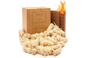Premium Planet Large Firelighters Set | Eco-Friendly | 100+ Fires | Multipack | 100% Natural | Wood Wool & Organic Bricks | Barbeque, Barbecue, Fireplaces & Wood Burning Stoves