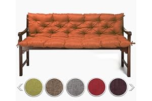 sunnypillow Coussin pour Banc de Jardin 180 x 50 x 50 cm - Matelas Exterieur, Interieur - Coussins Assise & Dossier Souples - Confortable Coussins pour terrasse, Balcon, Banquette - Orange