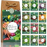 Gemüse Samen Set – 12 Sorten Bio Gemüse Saatgut. Perfektes Gemüseset für Garten und Balkon. Ideal als Geschenk für…