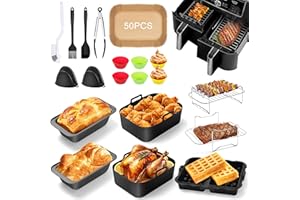 Charmofun Heißluftfritteuse Zubehör, Airfryer Zubehör für Ninja Foodi Max Dual Zone AF300EU AF400EU AF500EU 7.6L-9.5L und Anderen Dual Zone Fritteuse, 23-teiliges Air Fryer Accessories Ninja
