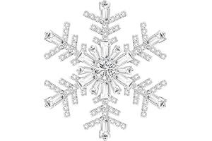 KristLand Elégant Flocons De Neige Femme Broche Pin Fleur Prong Étincelle Zircon Cubique Mariages Pendentif Plaqué Or Blanc Foulards Tenues