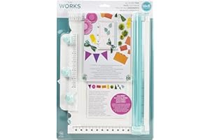 We R Memory Keepers The Works All-In-One Tool, 12-teiliges Werkzeug zum Basteln mit Papier, Scrapbooking, Karten gestalten, Briefumschläge Falten, Stempeln, Schleife Binden und mehr
