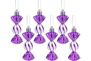 Christmas Concepts® Paquete de Mini Adornos en Forma de Dulce de 6-8 cm (3.2") - Decorados con Purpurina y Brillo - Decoraciones para árboles de Navidad (Morado)