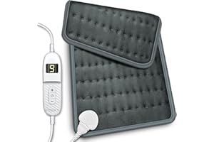 sinnlein® Cuscino Termico in Pile 60 x 30 cm | Termoforo Elettrico con Spegnimento Automatico | 6 Diverse Temperature | Lavabile Fino a 40°C | Display Digitale