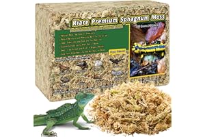 Riare Mousse de Sphaigne pour Reptiles, Mousse pour Reptiles Naturelle Séchée, Litière en Tourbe de Sphaigne pour Grenouilles, Gecko Léopard, Tortues, Anolis, Salamandres (Riare-Pet Moss-500g)