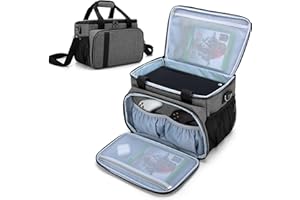 CURMIO Carrying Case for Xbox Series X Game Console and Accessories, Travel Bag for Controller, Cable, Headsets, Portable Storage Bag for Playstation Console, (NO ACCESSORIES INCLUDED), Grey