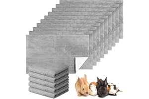 Panelee 10 Mantas de Cobayas Impermeables Alfombra de Jaula Absorbente Lavable de Mascota Almohadilla de Orina Reutilizable de Animal Pequeño Cubierta Forro Cama Dormir (Gris, 35 x 22 Pulgadas)