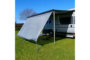 your GEAR Sun & Rain Blocker Paroi avant ou parois latérales pour store banne Différentes tailles Protection UPF 50+, colonne d'eau 5000 mm, 3 passepoil de Ø 4,3, 6,2 et 7 mm, largeurs de 240 à 480 cm