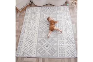SUPERBE BEBE Gruba składana mata do raczkowania dla niemowląt 180 x 200 x 1,5 cm, podłoga do zabawy dla niemowląt - piankowa mata podłogowa XXL - Mata motoryczna promująca rozwój sensoryczny - Prezent z okazji