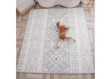 Lekmatta för barn 160 x 180 x 1 cm XXL vändbar tjock skummatta - lekmatta för spädbarn - Sensorisk u - Amazon Deal & Rabatt