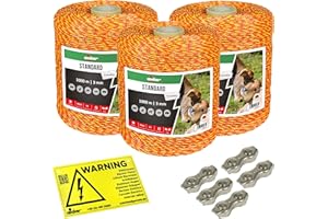 EIDER LANDGERÄTE GMBH Corde pour clôture électrique Jumbo – Taille au choix 1000 m - 5000 m – Qualité de la marque Eider – Fabriqué en Allemagne