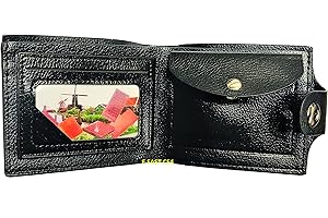 E FAST CE4 Mens Wallet Leather Look with 6 Card Holder, 2 Banknote Compartments, Coin Pocket, ID Window Minimalist Wallets for Men Black
