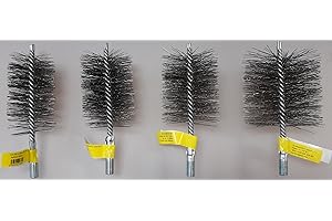 KOVOBLESK Ofenrohrbürste Drahtbürste Kaminbürste Kaminbesen Rohrbürste Schornsteinbürste aus V4A-Edelstahl Kaminkehrerqualität (Edelstahl V4A, 140mm)
