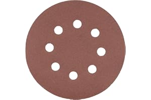 HÖGERT TECHNIK Tarcze szlifierskie 125 mm, ziarnistość 180, z zapięciem na rzepy, 11 otworów, tlenek glinu, do drewna, metalu, lakieru, szlifierek mimośrodowych, odkurzające, zestaw 5 szt