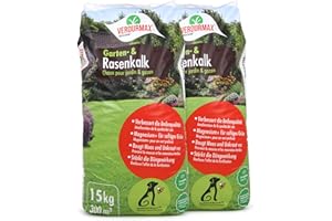 HÖFER CHEMIE Verdurmax 2 x 15 kg de chaux pour jardin et pelouse - Optimisation du pH - Amendement calcaire avec magnésium pour un vert intense - Améliore l’absorption des nutriments par l’herbe et les plantes