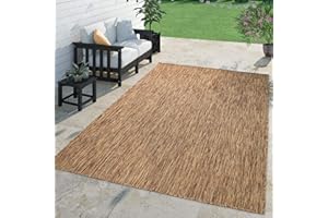 TT HOME Tapis pour Extérieur Tapis De Cuisine Balcon Terrasse Design Uni Moderne, Couleur:Café, Dimension:200x280 cm