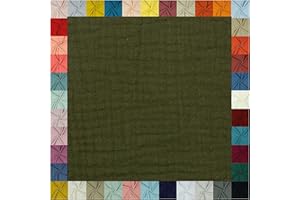 TEXTILQUALITY Hochwertiger Musselin Stoff Meterware - weicher Baumwollstoff für Kleid Baby Decke Tuch Tagesdecke Bettwäsche ÖkoTex Double Gauze uni Baumwollstoffe Dekostoff Stoffe zum Nähen Meterware (grün)