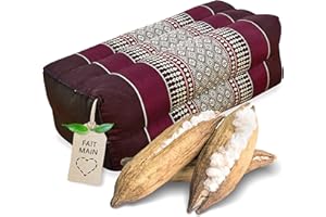 Livasia Coussin Yoga carré Bloc - 17x34x12cm - Coussin de méditation kapok, Coussin de Soutien Bolster rectangulaire, Accessoires Yoga Pilates Coussin cale-Nuque, Fait Main