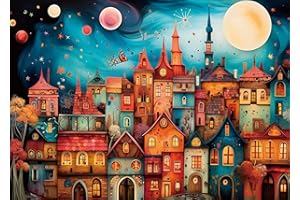 AveJoys Puzzle für Erwachsene 1000 Teile Sternenstadt 70 x 50 cm Puzzles für Erwachsene Pädagogisches Spiel Herausforderung Spielzeug 1000 Teile Puzzles für Erwachsene Kinder