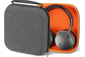Geekria Etui ochronne na słuchawki nauszne, zapasowa twarda obudowa podróżna z miejscem na kabel, kompatybilne z Audeze Maxwell, Soundcore SpaceOnePro, SONY WH-1000XM5 (ciemnoszare)