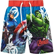 Short De Bain Captain America Marvel - Maillot Garçon, Boxer De Plage, Taille 3-6 Ans, 100% Polyester