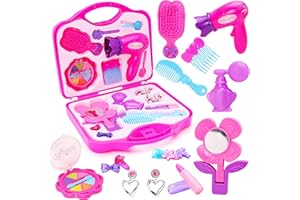 Toyland® Girls Toy Vanity Beauty Cosmetic Bag Carry Case with Hair Dryer and Make Up Pink