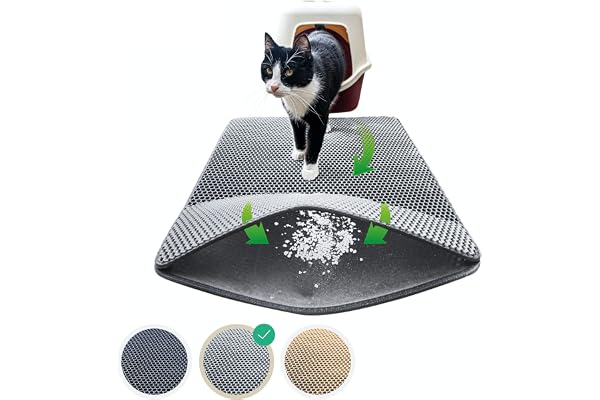 riijk Tapis de litière pour Chat pour Le bac à litière - Tapis pour litière a Chat - Imperméable - XXL 75 x 58 cm