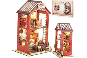 shrike Book Nook pour Adultes – Maison de Poupée DIY Booknook, Puzzle en Bois 3D, Kit Miniature avec LED – Décorations Artisanales pour Ados 14+ et Adultes