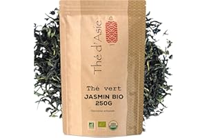 Khla - Tè Gelsomino Bio 250 g - Jasmine Tea - Tè Verde Foglie - Floreale & Aromatico - Ricco di Antiossidanti - Sonno, Digestione - Tè Asiatico - Origine Cina - Tisana & Infuso - Freddo o Caldo