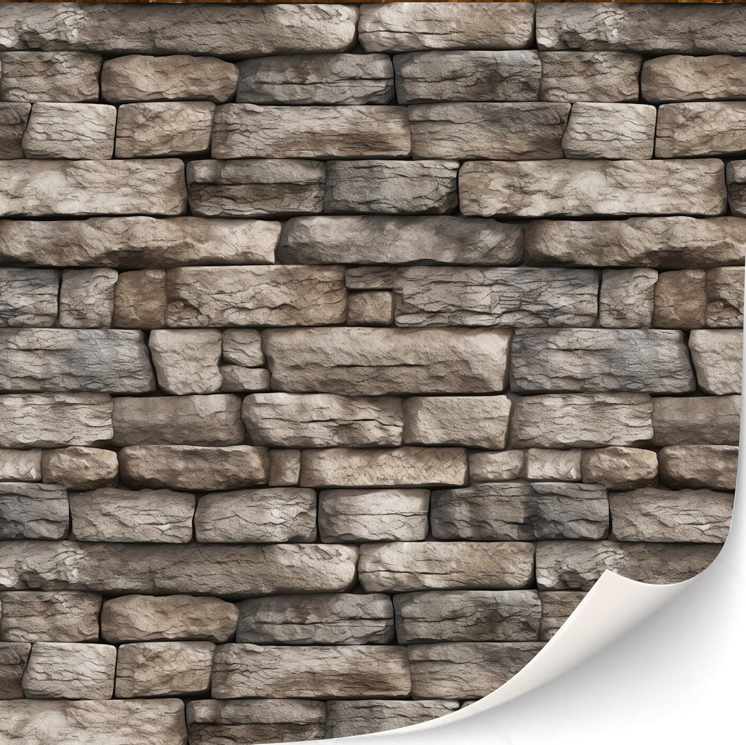 3 hojas de revestimiento de pared autoadhesivo para casa de muñecas escala 1:12 (cabaña brillante)