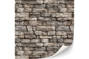 TEXTURKONTOR 3 Blatt selbstklebende Ziegelmauer Wandverkleidung für Puppenhäuser Maßstab 1:12 (helles Cottage)